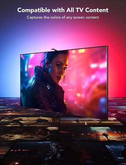 Govee Envisual TV LED Backlight T2 with Dual Cameras, 21ft RGBIC Wi-Fi LED Strip Lights for 98-100 inch TVs, Double Strip Light Beads, for Home Decorations, Smart App Control, Music Sync
