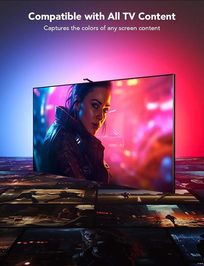 Govee Envisual TV Backlight T2 with Dual Cameras, 16.4ft RGBIC Wi-Fi LED Backlights for 75-85 inch TVs, Double Light Beads, for Home Decorations, Smart App Control, Music Sync