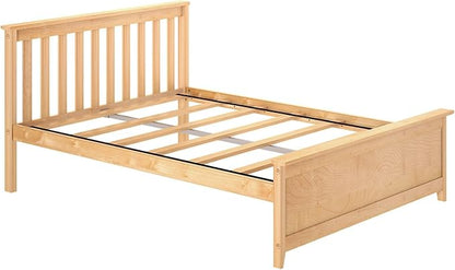 Plank+Beam Solid Wood Full Bed Frame, Platform Bed with Headboard, Natural