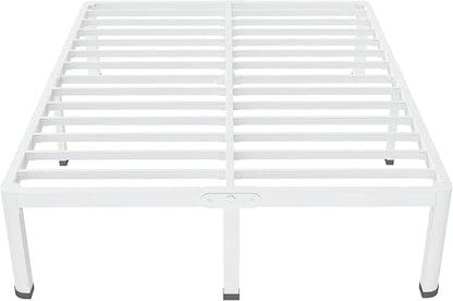 MAF 14 Inch King Metal Platform Bed Frame White with Round Corner Legs, 3000 LBS Heavy Duty Steel Slats Support, Noise Free, No Box Spring Needed, Easy Assembly