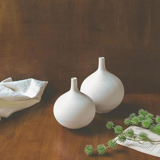 Scandinavian Style Ceramic Vase Frosted Simple Home TV Cabinet Creative Decoration Modern White Ceramic Vase, Small Narrow Neck Vases, Ceramic Flower Vases Decorative, Fireplace, Table Decor Va