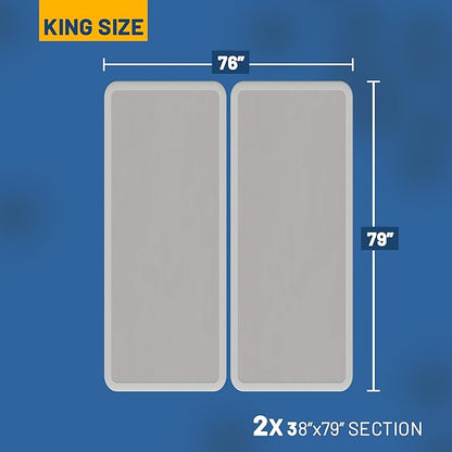 Greaton, Box Spring Bed Base King Size, 2-Inch Wood Mattress Foundation - Amish Made in USA – Quiet Noise Free, 2-Pieces Under Mattress-Support BoxSpring, Fully Assembled, White