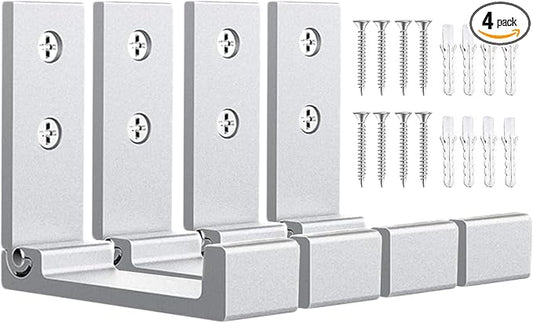 OHIYO 4pcs Folding Coat Hooks Heavy Duty Wall Hooks for Hanging Bags Hooks Headphone Holder No Rust Wall Mounted for Hat, Bags, Jacket, Towel (Silver)
