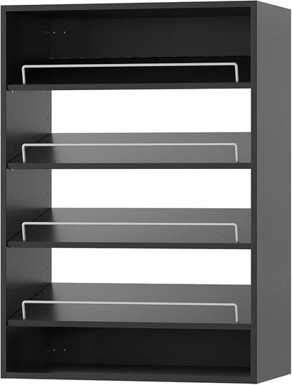 ROOMTEC 31.5" Shoe Shelf Short Tower Closet Unit, Modular Closet System with Shelf, Wardrobe Organizer for Bedroom or Walk-in Closet, Wall Mounted, Customizable Clothes Storage Unit, Black