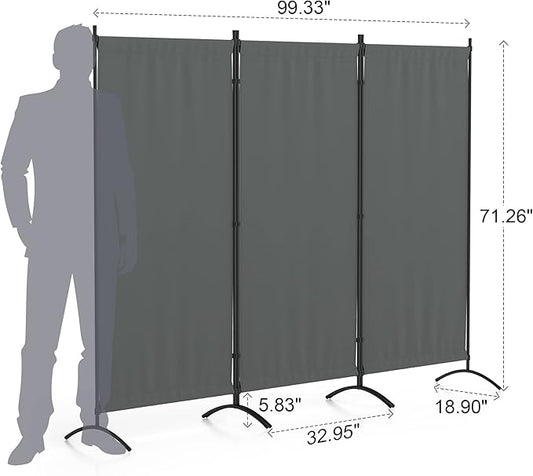 Morngardo Room Divider Folding Privacy Screens 3 Panel Partitions Dividers Portable Separating for Home Office Bedroom Dorm Decor