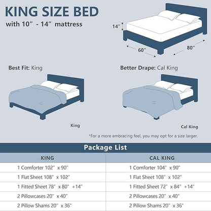CozyLux King Size Comforter Set Emerald Green - 7 Pieces Bed in a Bag King, Luxury Soft Bed Set for All Seasons, Bedding Set with Down Alternative Comforter, Sheets, Pillowcases & Shams