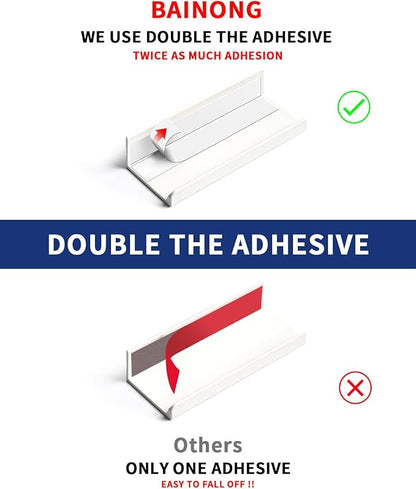 5 Pack 6 inch self Adhesive Cabinet pulls Adhesive Cabinet Handles Finger pulls for cabinets Drawer pulls Warm White Stick on Handles Concealed Finger pulls for Cabinet Edge Seam Flat Handles
