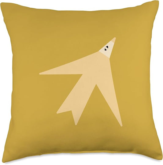 Cute Scandinavian Animals Designs Chic Scandinavian Bird Minimalism Throw Pillow, 18x18, Multicolor