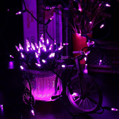 Brizled Purple Christmas Lights, 2 Pack 33ft 100 LED Christmas String Lights, 120V UL Certified Purple Halloween Light Connectable Mini Xmas Tree Light Outdoor for Halloween Xmas Party Wedding Holiday