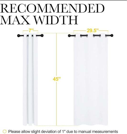 NICETOWN Draperies Curtains Panels, Blocking Out 50% Sunlight Window Treatment Curtains, Grommet Top Small Window Drapes for Bedroom (2 Panels, 34 by 45, White)