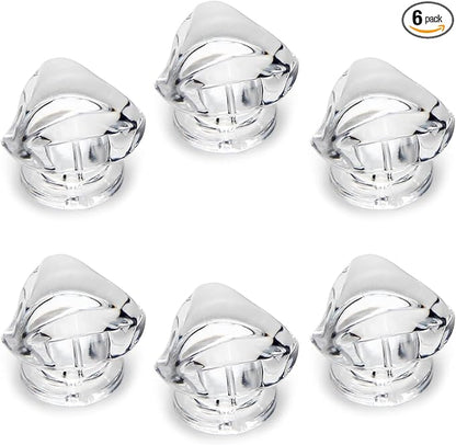 MroMax 6pcs Tiny Pull Handle Triangle Acrylic Mini Knob 19mm Diameter Clear Shiny Knob Cute Decoration for Jewelry Box, Gift Case and Makeup Box