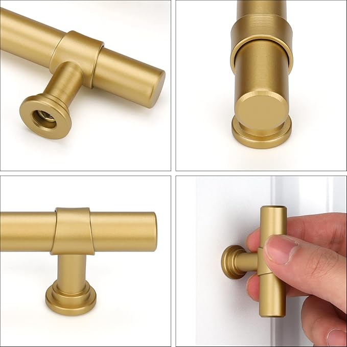 goldenwarm 10 Pack Gold Cabinet Handles 3 Inch Kitchen Cabinet Handles Matte Gold Kitchen Drawer pulls for Dresser Bathroom Modern Hardware,Zinc Alloy Base