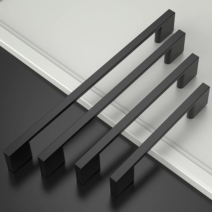 Asidrama 20 Pack 7.5 Inch(192mm) Matte Black Kitchen Cabinet Handles, Cabinet Pulls Kitchen Cabinet Hardware for Cupboard Drawer Pulls