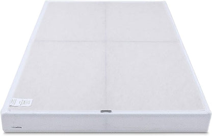 Amazon Basics Smart Box Spring Bed Base, 9-Inch Height Mattress Foundation, Tool-Free Easy Assembly, King, 79"L x 75.5"W x 9"H, White