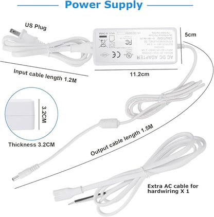 Litever Kitchen Under Cabinet LED Lighting Kit, Super Bright, 6 PCS 12 Inches Light Bars, Plug-in or Hardwire Power Adapter, 31W 2000 Lumen, for Cabinet Counter Shelf Workbench (Daylight White 5000K)