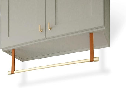 KEYAIIRA - Long Leather Straps for Under Cabinet Clothing Rack Ceiling Mounted Curtain Rod Mount - modern wardrobe hanger drying rack storage window treatment room divider Scandinavian minimal hangers