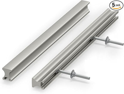 homdiy 5 Pack Adjustable Brushed Nickel Cabinet Pulls 2" to 8.8" (51-224mm) Adjustable Hole Distance Drawer Pulls