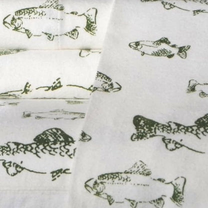 Eddie Bauer - Twin Sheets, Cotton Flannel Bedding Set, Brushed For Extra Softness, Cozy Home Decor (School of Fish, Twin)