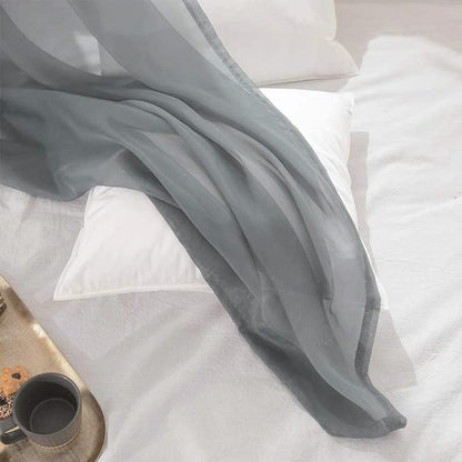 MIULEE Luxury Window Scarf Sheer Voile Elegant Topper Long Valance Solid Treatment Swags Drapes for Window Ceremony Wedding Canopy Bed 54" x 216" Dark Grey 1 Piece