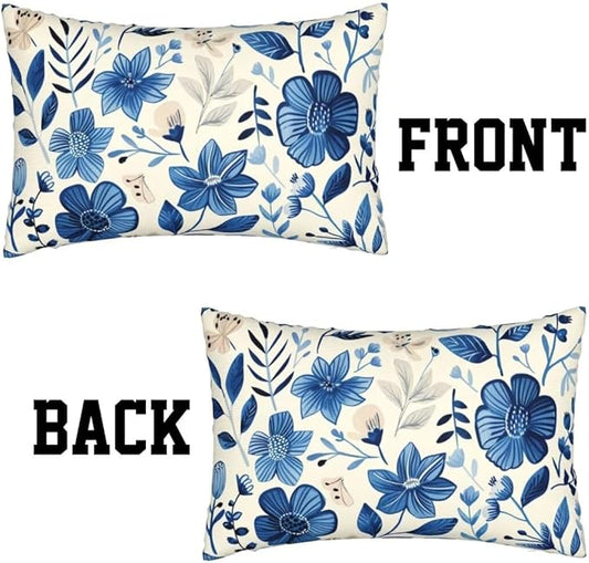Throw Pillow Covers 20 x 28 Pillow Covers Set of 2 Couch Pillows for Living Room, Blue Throw Pillows with Invisible Zipper, Linen Accent Pillows Decorative Pillows Farmhouse Decor, Scandinavian J334