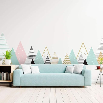 Children's Wall Stickers – Baby Room Decoration – Children's Wall Stickers – Scandinavian Wall Sticker – Giant Scandinavian Mountains Atlas – Height 80 x Length 135 cm
