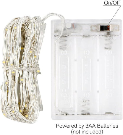 ANJAYLIA Fairy Lights, 10ft 30 LED Mini String Lights Battery Operated Firefly Starry Lights for Wedding, Bedroom, Party, Christmas, Warm White 2 Pack