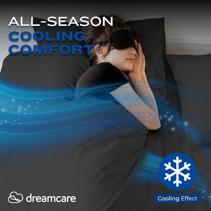 DREAMCARE Twin XL Sheets Set - 4 Pcs Cooling Bed Sheets with Up to 15" Deep Pockets - Soft, Long-Lasting 100% Brushed Polyester with Side Pocket (Spa Blue)