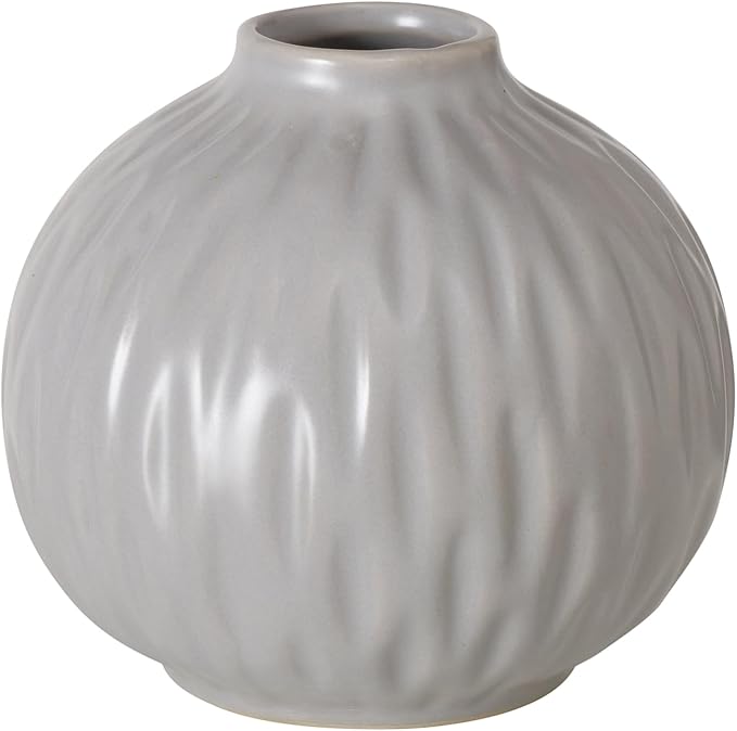 Iconic Scandi Vase 4 Piece Set, Pearly Grey, Glazed, Water-Tight, Porcelain, 3-7.75 Inches