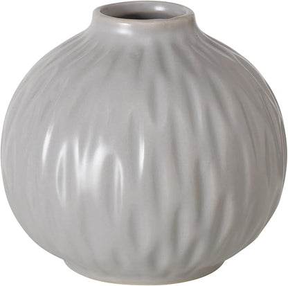 Iconic Scandi Vase 4 Piece Set, Pearly Grey, Glazed, Water-Tight, Porcelain, 3-7.75 Inches