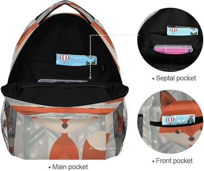 Custom Children's Name School Backpack Personalized Schoolbag Brown FoxTravel Bag for Teens Girls Boys