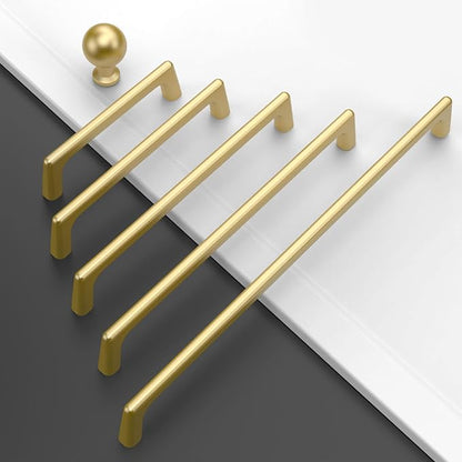 Amerdeco 10 Pack Kitchen Cabinet Knobs Brushed Gold Cabinet Knobs Bedroom Dresser Drawer Knobs Single Hole Cabinet Handles