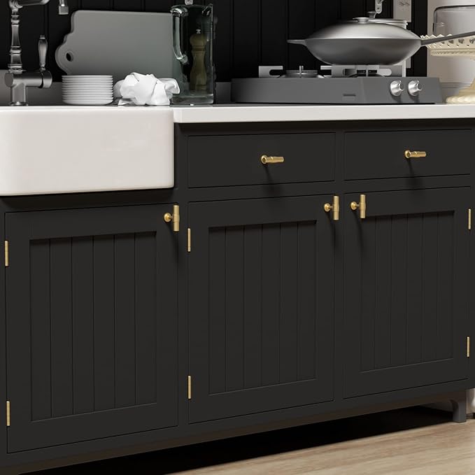 goldenwarm Gold Cabinet Knobs Matte Gold Dresser Knobs Kitchen Cabinet Handles for Dresser Drawers Modern Hardware for Bathroom Cupboard