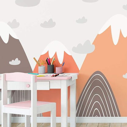 Ambiance Stickers Scandinavian Nordic Mountains Wall Decals, DIY Home Decor, Peel and Stick Removable Stickers, Waterproof and Self Adhesive Wall Art - H55 x L95 CM