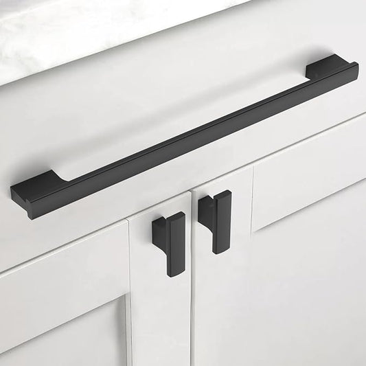 Asidrama 10 Pack 10 Inch(254mm) Matte Black Kitchen Cabinet Handles, Cabinet Pulls Kitchen Cabinet Hardware for Cupboard Drawer Pulls