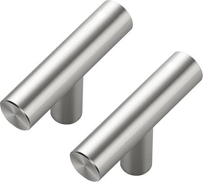 25 Pack Brushed Nickel Cabinet Knobs - Kitchen Cabinet Knobs Silver Cabinet Pulls for Kitchen Cabinet Drawer Stainless Steel Dresser Knobs for Cabinet Hardware 2in Length Single Hole T Bar