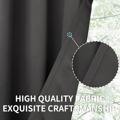 BGment Blackout Curtains for Bedroom - Grommet Thermal Insulated Room Darkening Curtains for Living Room, Set of 2 Panels (70 x 63 Inch, Dark Grey)