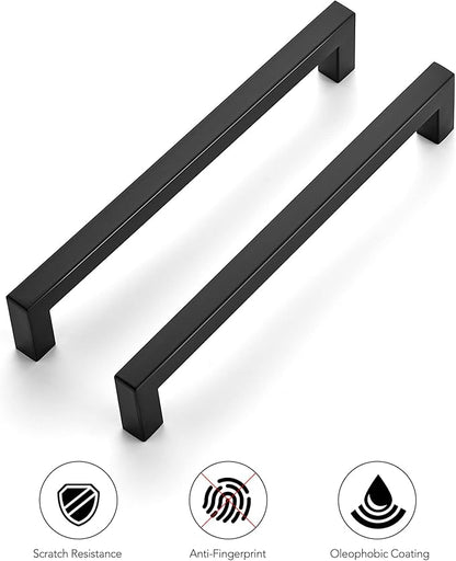 Ravinte 40 Pack 7-1/2 Inch Kitchen Square Cabinet Handles Matte Black Drawer Pulls Hardware for Cabinets Cupboards, FX192HS40