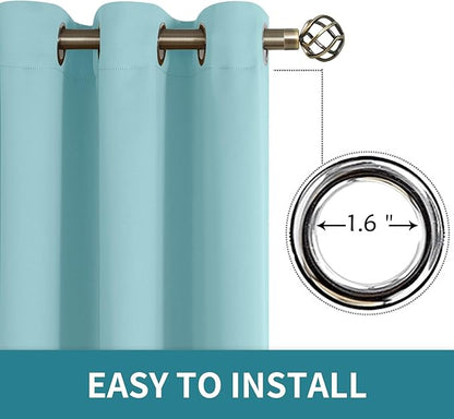 BGment Blackout Curtains - Grommet Thermal Insulated Room Darkening Bedroom and Living Room Curtains, Set of 2 Panels (52 x 84 Inch, Baby Blue)