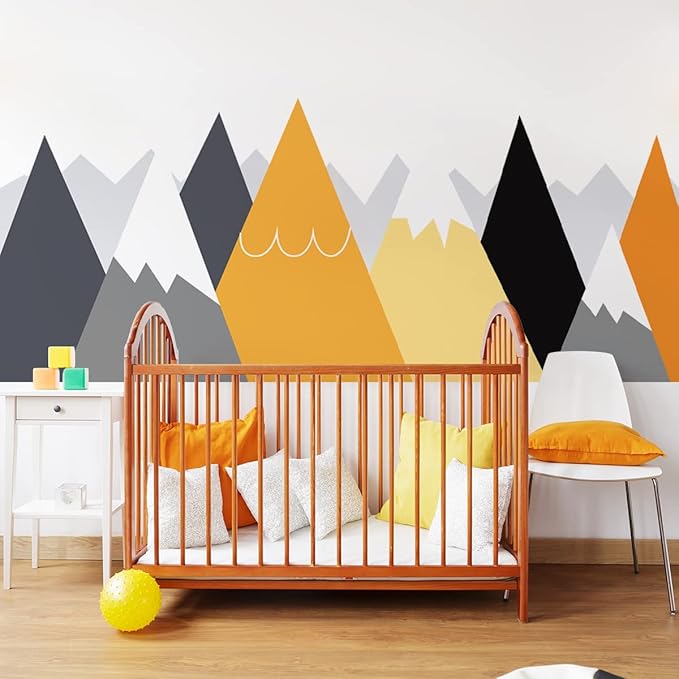 Children's Wall Sticker for Baby Room Decoration – Giant Scandinavian Mountains Licaka – H120 x L180 cm