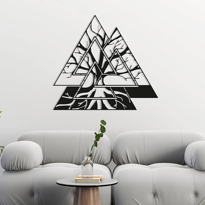 Metal Viking Wall Decor, Tree of Life Metal Wall Art, Norse Viking Decor, Norse Pagan Decor, Pagan Wall Decor, Tree of Life Wall Sculpture, Scandinavian Home Decor, Godly Home Decor (White, 35"x35"|90x90cm)