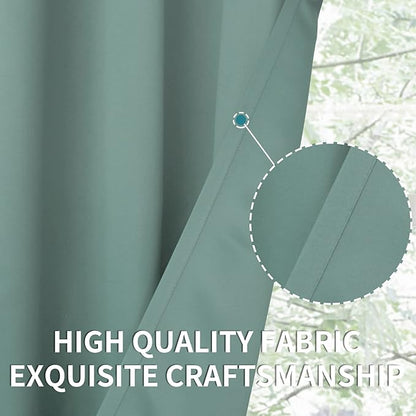 BGment Blackout Curtains - Grommet Thermal Insulated Room Darkening Bedroom and Living Room Curtains, Set of 2 Panels (42 x 72 Inch, Frosty Green)