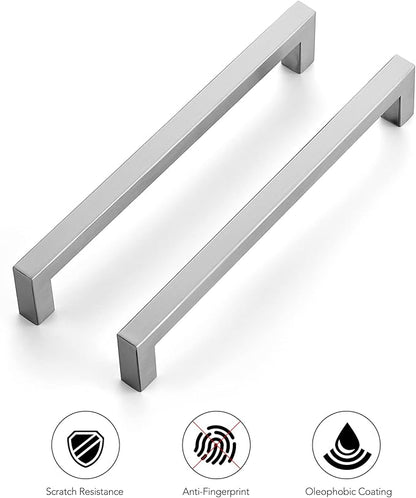 Ravinte 60 Pack 7-1/2 Inch Kitchen Square Cabinet Handles Satin Nickel Pulls Brushed Nickel Kitchen Cabinet Hardware Handles for Cupboard Drawer Pulls