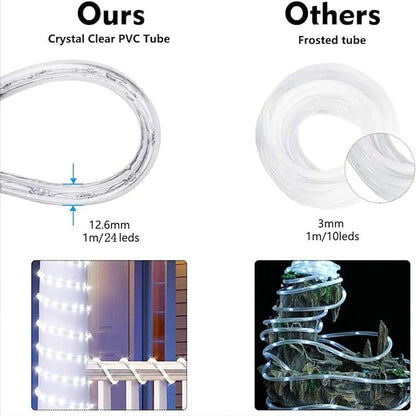100ft LED Rope Lights Outdoor, 720 LED Connectable and Flexible Tube Lights with 8 Modes, Waterproof LED Rope Lighting for Garden, Patio, Bedroom, Party, Pool, Indoor Outdoor Xmas Decoration (Blue)