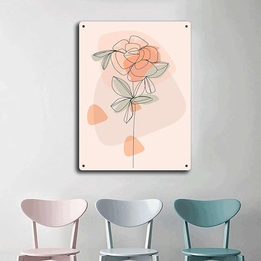 Metal Signs Scandinavian Flowers Suitable for Home Bar Cafe Farmhouse Decoration12x16inch Tin Sign