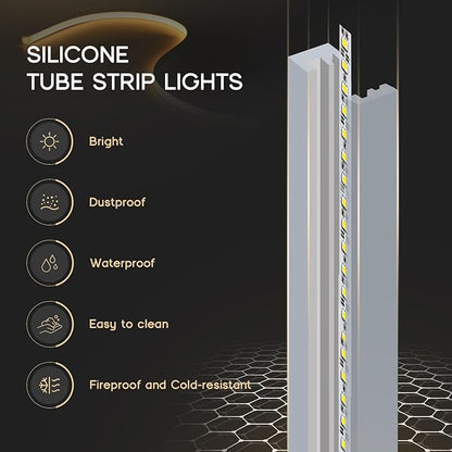 LED Strip Lights Neutral White 4000K,32.8ft 110-120V Neon Rope Lights,Flexible Silicone Outdoor Waterproof Neon Strip Lights for Bedroom,Mirror,Kitchen Cabinet, Living Room,Halloween Decor