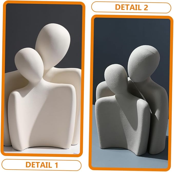 Abstract Resin Crafts Couple Statue Scandinavian Art Ornaments Sculpture Decor for Living Bedroom