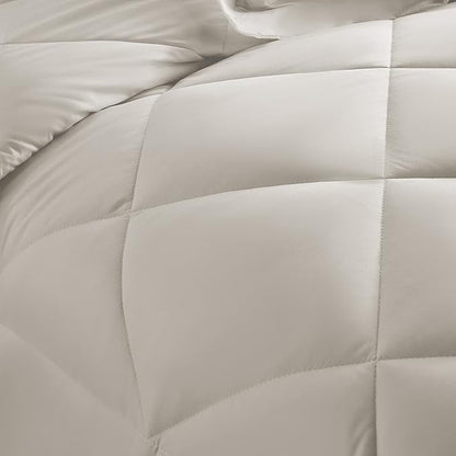 CozyLux Full Size Comforter Sets Beige - 7 Pieces Bed in a Bag Full, Luxury Soft Bed Set for All Seasons, Bedding Set with Down Alternative Comforter, Sheets, Pillowcases & Shams