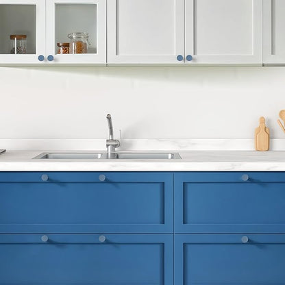 Ravinte 20 Pack Cabinet Knobs Light Blue Kitchen Cabinet Knobs Round Dresser Drawer Pulls Closet Door Pulls 1-1/5 Inch