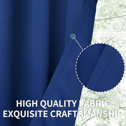 BGment Blackout Curtains for Bedroom - Grommet Thermal Insulated Room Darkening Curtains for Living Room, 52 x 72 Inch, 2 Panels, Royal Blue