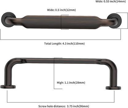 Asidrama 20 Pack 3.75 Inch(96mm) Oil Rubbed Bronze Kitchen Cabinet Handles, Cabinet Pulls Kitchen Cabinet Hardware for Cupboard Drawer Pulls
